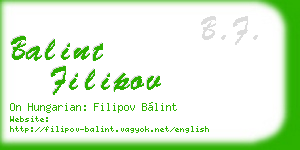 balint filipov business card