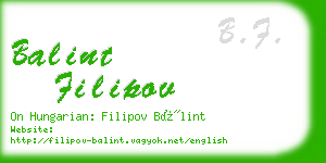 balint filipov business card